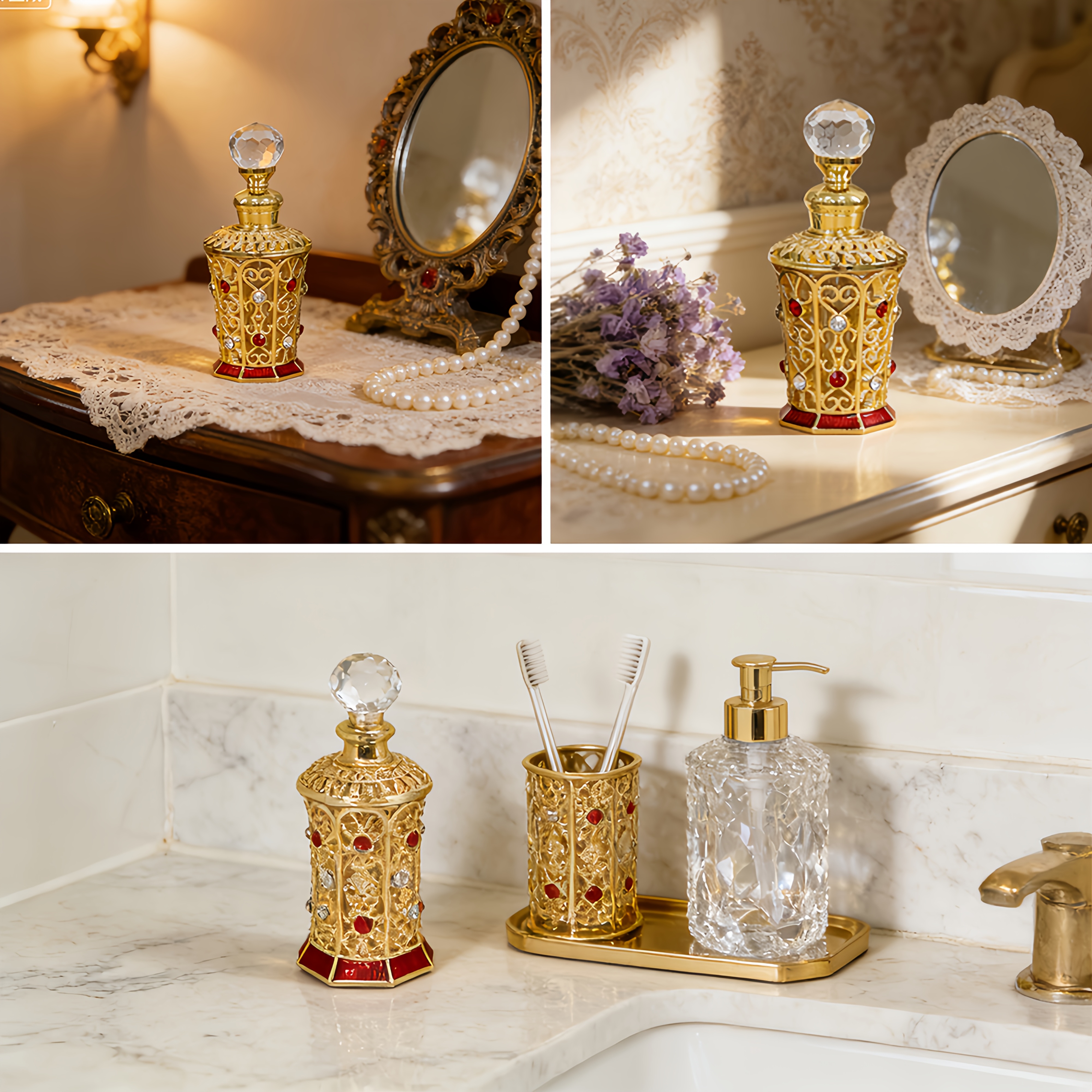 A Set of Vintage-Style Dispens - Luxury Skincare Containers recensie en prijs
